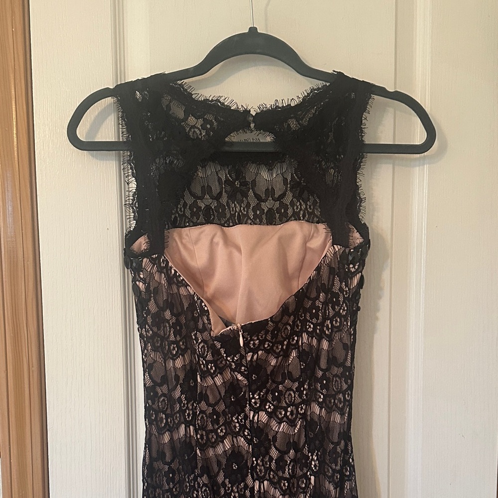 Betsy & Adam Black and Cream Lace Maxi Dress - Picture 3 of 4